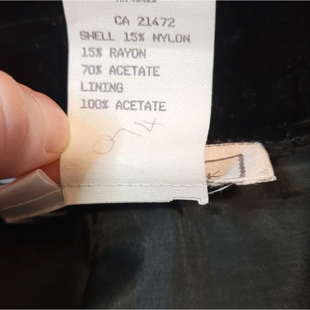 Jessica McClintock Black Velvet Skirt Size 4